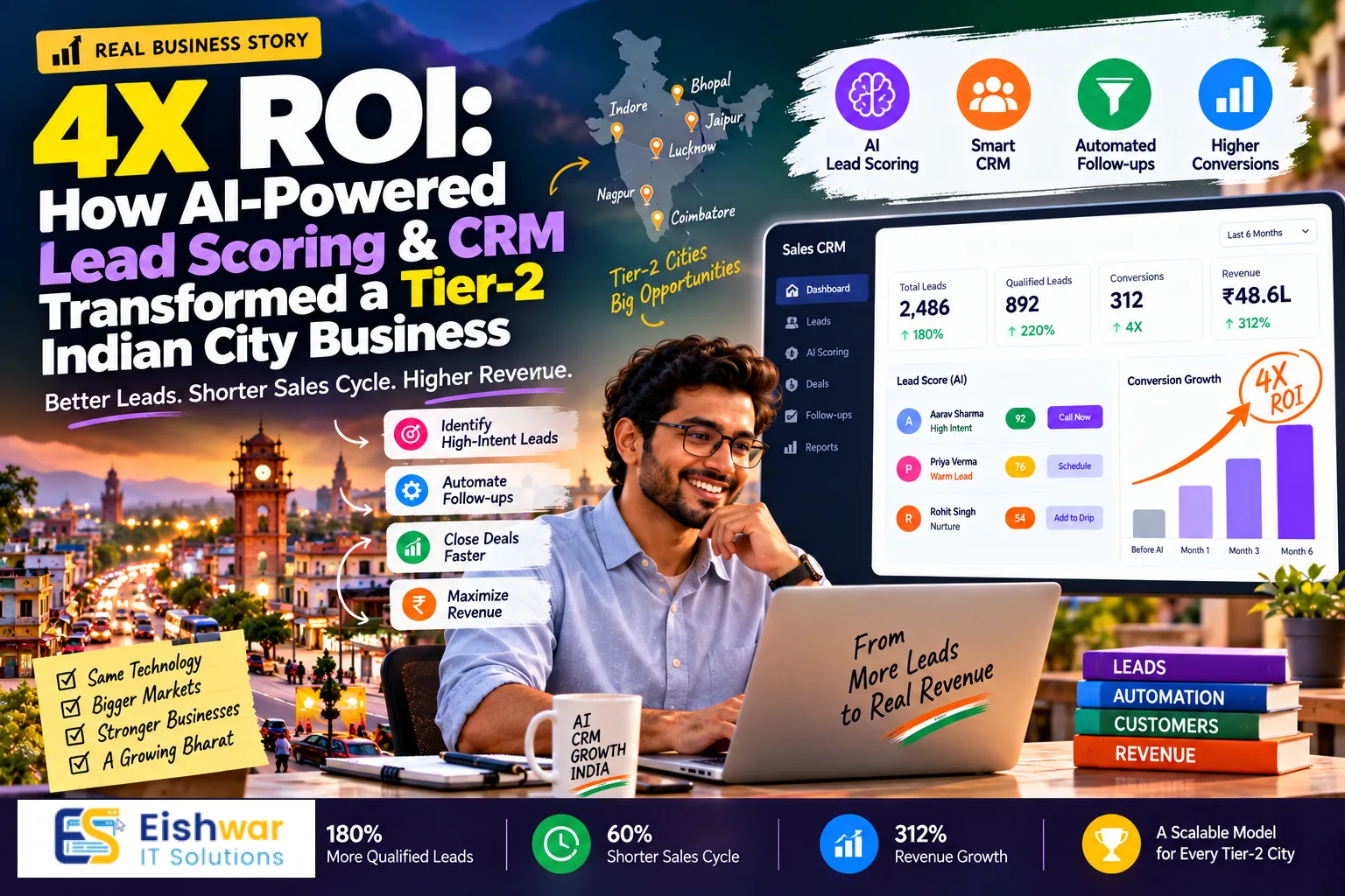 4X ROI: How AI-Powered Lead Scoring & CRM Transformed a Tier-2 Indian 