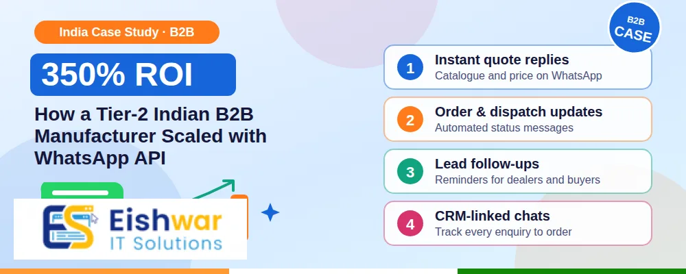 350% ROI: How a Tier-2 Indian B2B Manufacturer Scaled with WhatsApp AP