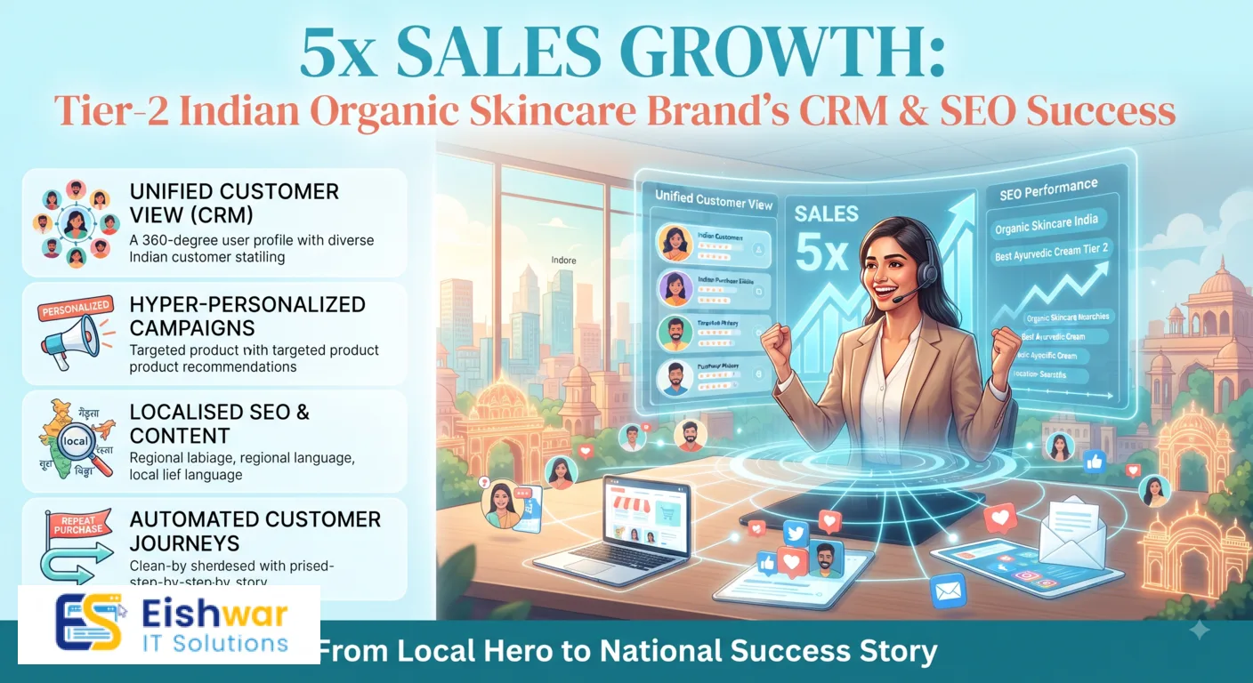 5x Sales Growth: Tier-2 Indian Organic Skincare Brand’s CRM & SEO Succ